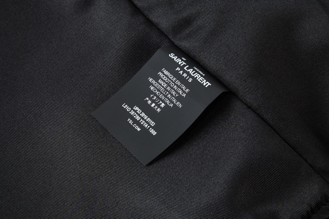 SAINT LAURENT 圣罗兰 真皮拼接羊毛夹克 棒球服 外套 秋冬款 黑色 354718Y180W1070