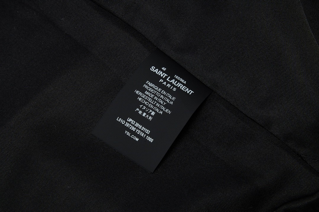 SAINT LAURENT 圣罗兰 真皮拼接羊毛夹克 棒球服 外套 秋冬款 白色 354718Y213Q9502