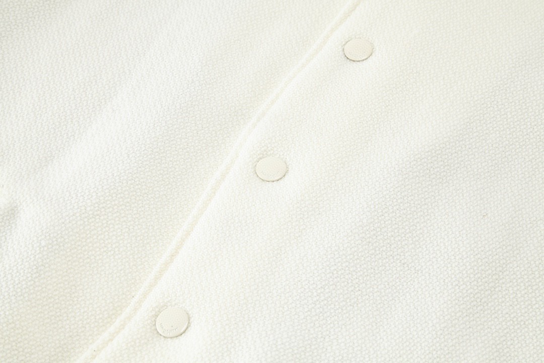 SAINT LAURENT 圣罗兰 真皮拼接羊毛夹克 棒球服 外套 秋冬款 白色 354718Y213Q9502