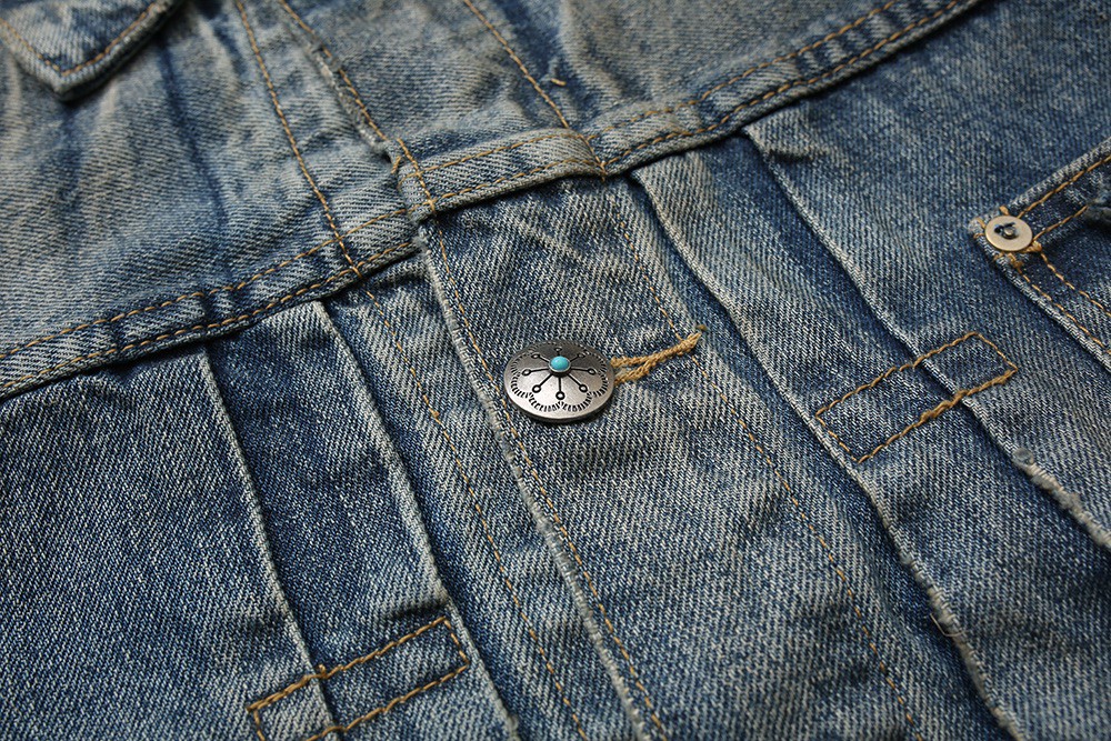 716#MADNESS 水洗破坏牛仔外套 夹克 长袖 外套 秋冬 男女同款 蓝色