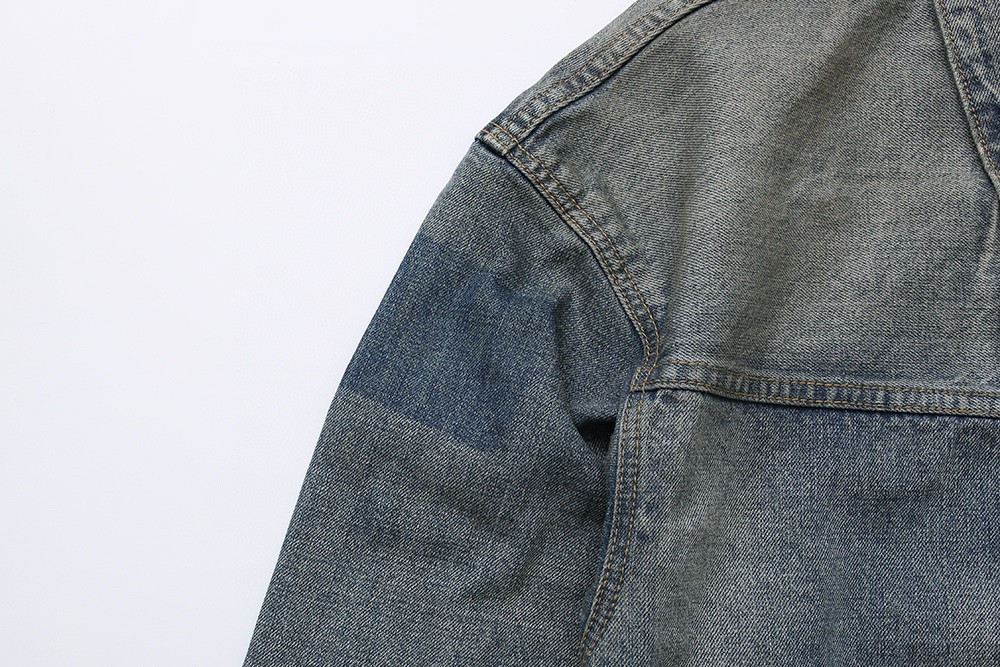 716#MADNESS 水洗破坏牛仔外套 夹克 长袖 外套 秋冬 男女同款 蓝色