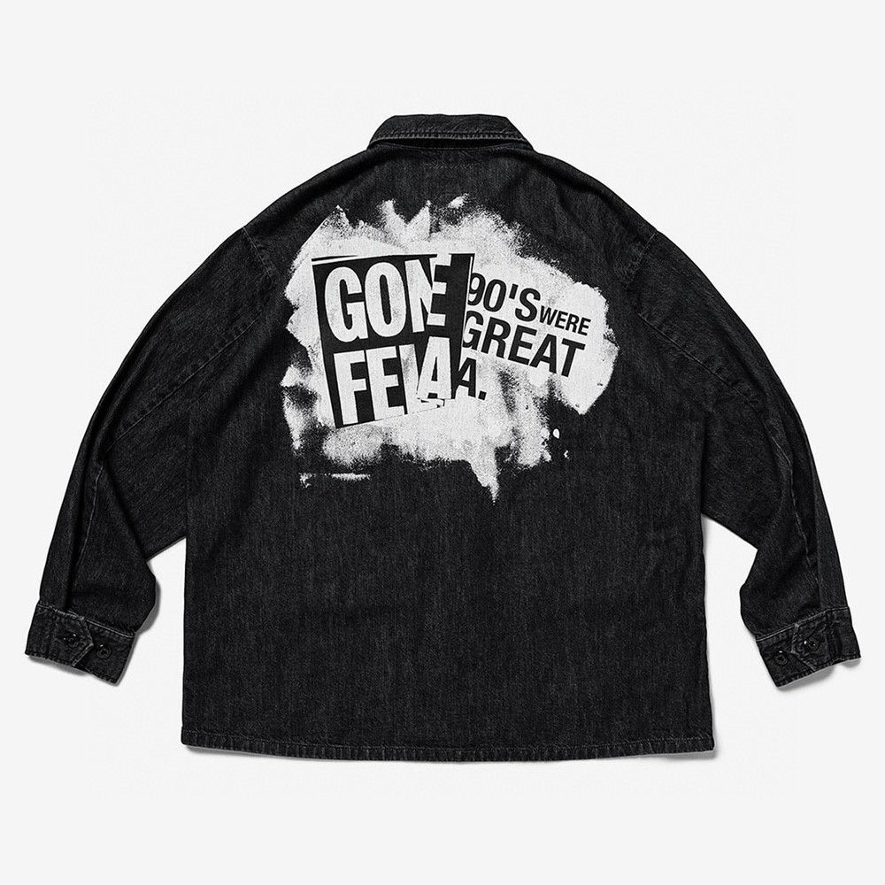 720#MADNESS 后背涂鸦印花工装夹克 牛仔外套 长袖 外套 秋冬 男女同款 黑色