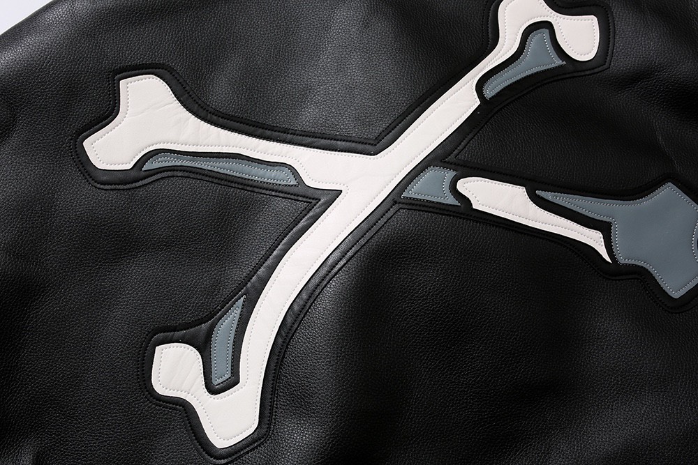 730#MADNESS 复古翻领大口袋皮衣 夹克 长袖 外套 秋冬 男女同款 黑色 棕色