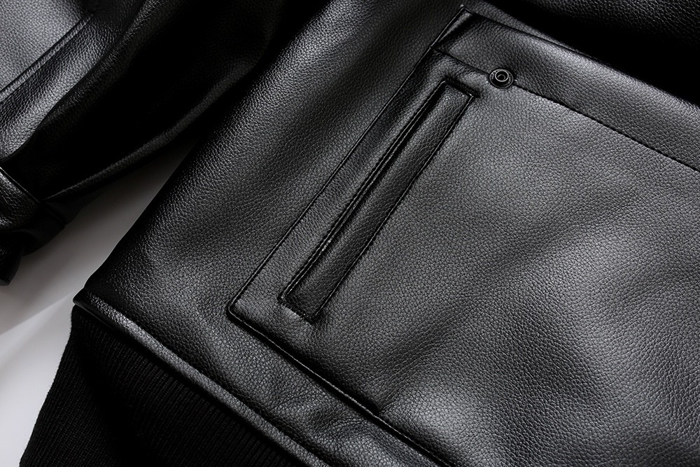 730#MADNESS 复古翻领大口袋皮衣 夹克 长袖 外套 秋冬 男女同款 黑色 棕色