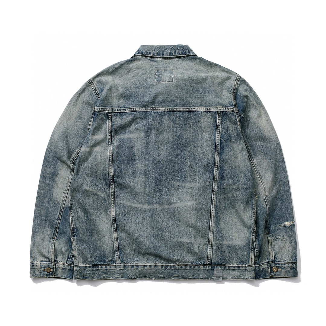 721#MADNESS 水洗破坏拉链牛仔外套 夹克 长袖 外套 秋冬 男女同款 蓝色