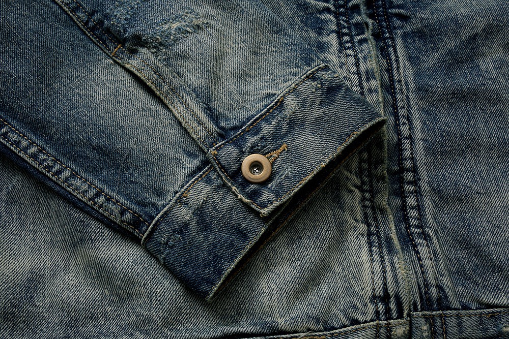 721#MADNESS 水洗破坏拉链牛仔外套 夹克 长袖 外套 秋冬 男女同款 蓝色