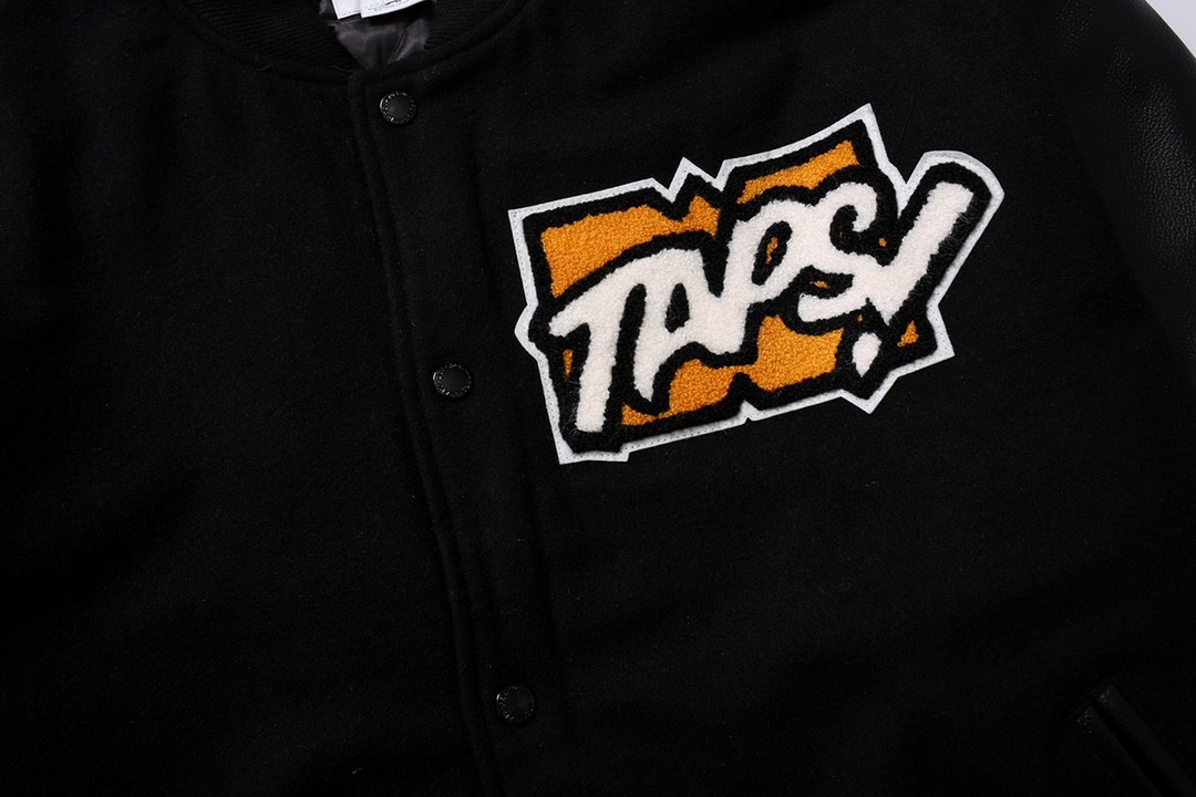 732#MADNESS 元旦限定皮面拼接棒球服 夹克 长袖 外套 秋冬 男女同款 黑色