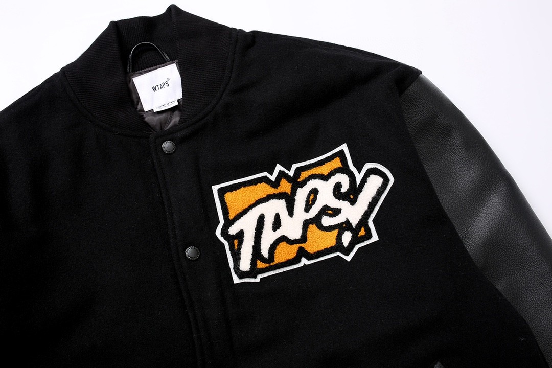 732#MADNESS 元旦限定皮面拼接棒球服 夹克 长袖 外套 秋冬 男女同款 黑色