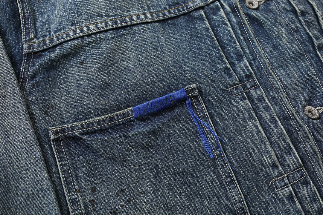 711#MADNESS 破坏水洗牛仔外套 夹克 长袖 外套 秋冬 男女同款 蓝色