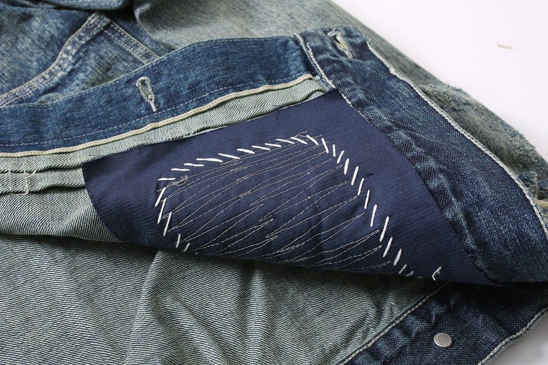 711#MADNESS 破坏水洗牛仔外套 夹克 长袖 外套 秋冬 男女同款 蓝色