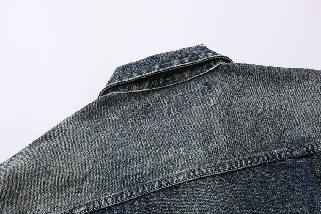 711#MADNESS 破坏水洗牛仔外套 夹克 长袖 外套 秋冬 男女同款 蓝色