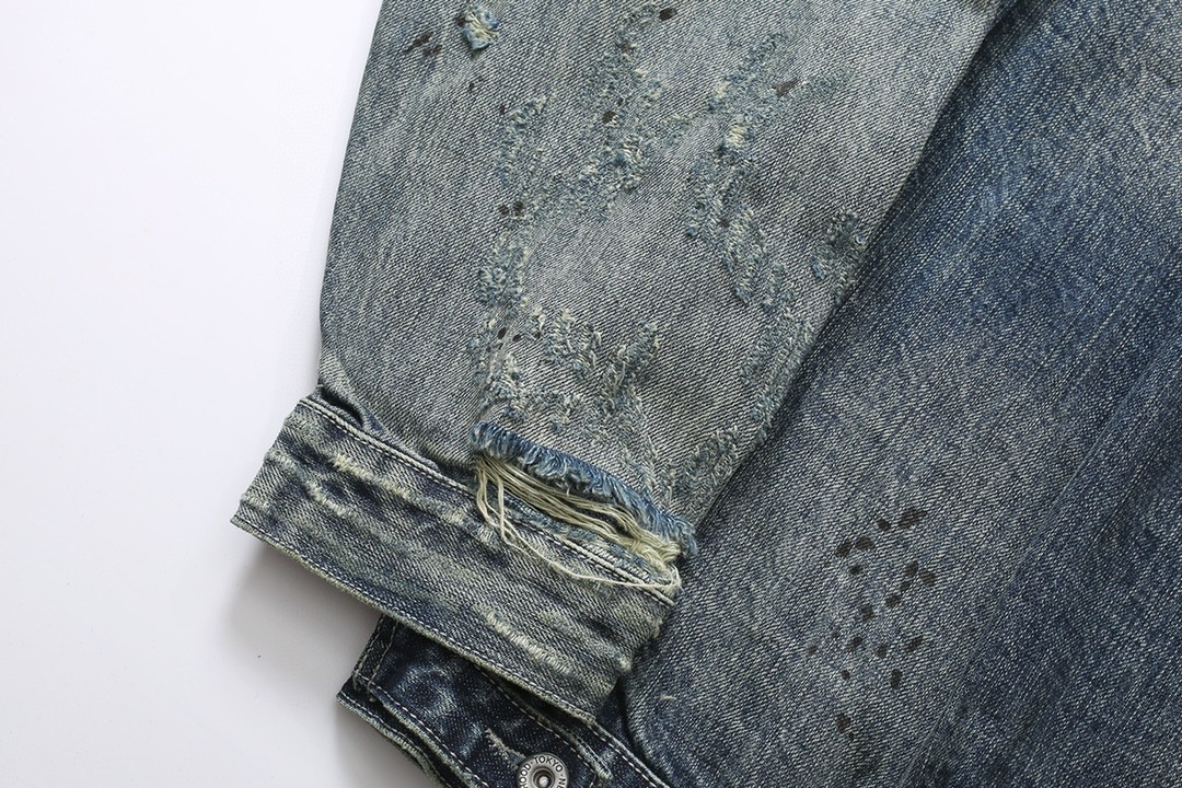 711#MADNESS 破坏水洗牛仔外套 夹克 长袖 外套 秋冬 男女同款 蓝色