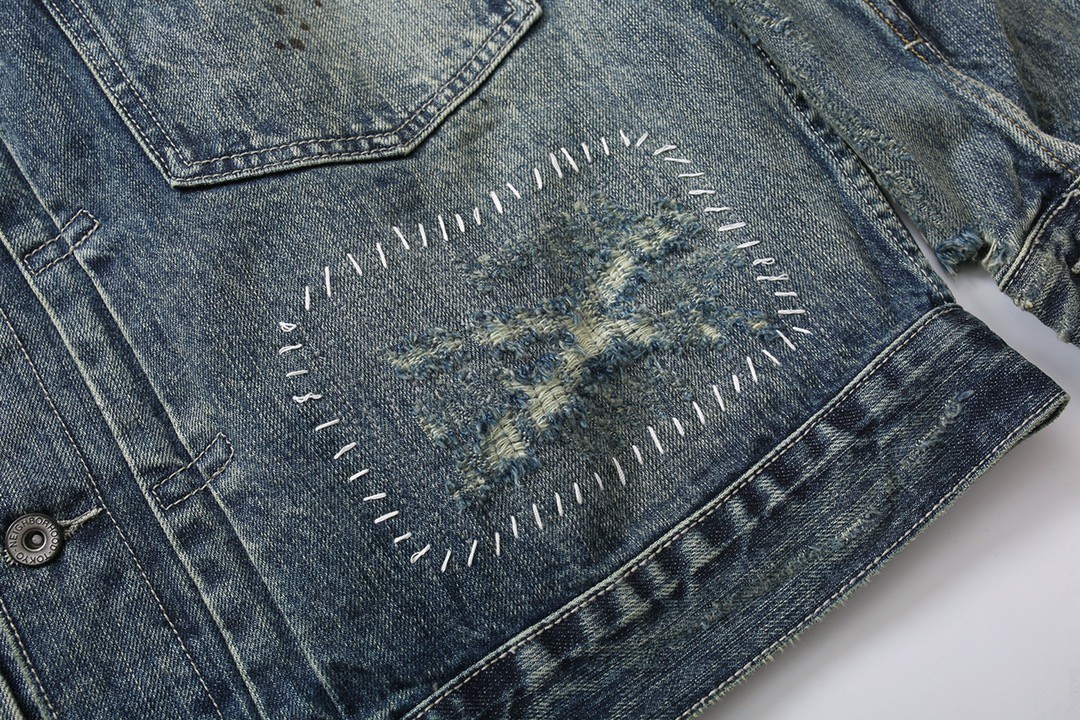 711#MADNESS 破坏水洗牛仔外套 夹克 长袖 外套 秋冬 男女同款 蓝色