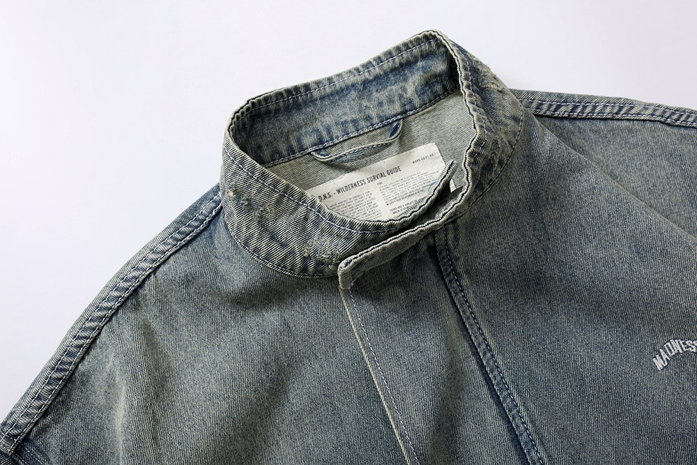 717#MADNESS 水洗做旧拉链夹克 牛仔外套 长袖 外套 秋冬 男女同款 蓝色