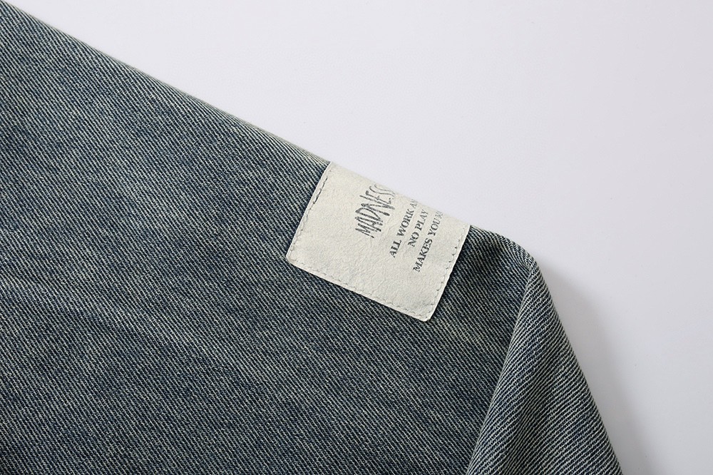 717#MADNESS 水洗做旧拉链夹克 牛仔外套 长袖 外套 秋冬 男女同款 蓝色