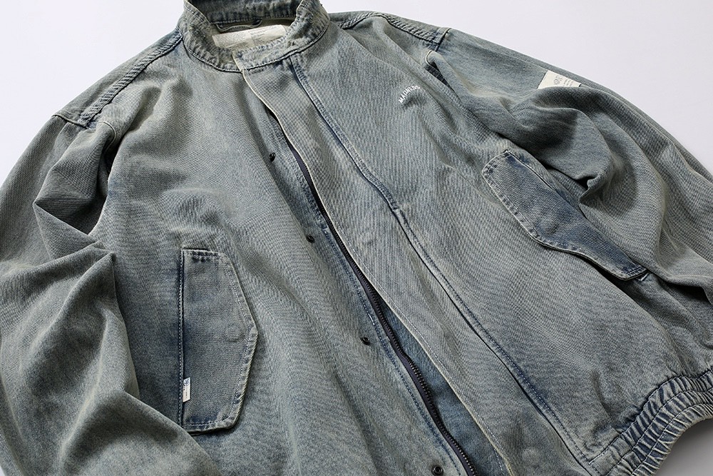 717#MADNESS 水洗做旧拉链夹克 牛仔外套 长袖 外套 秋冬 男女同款 蓝色