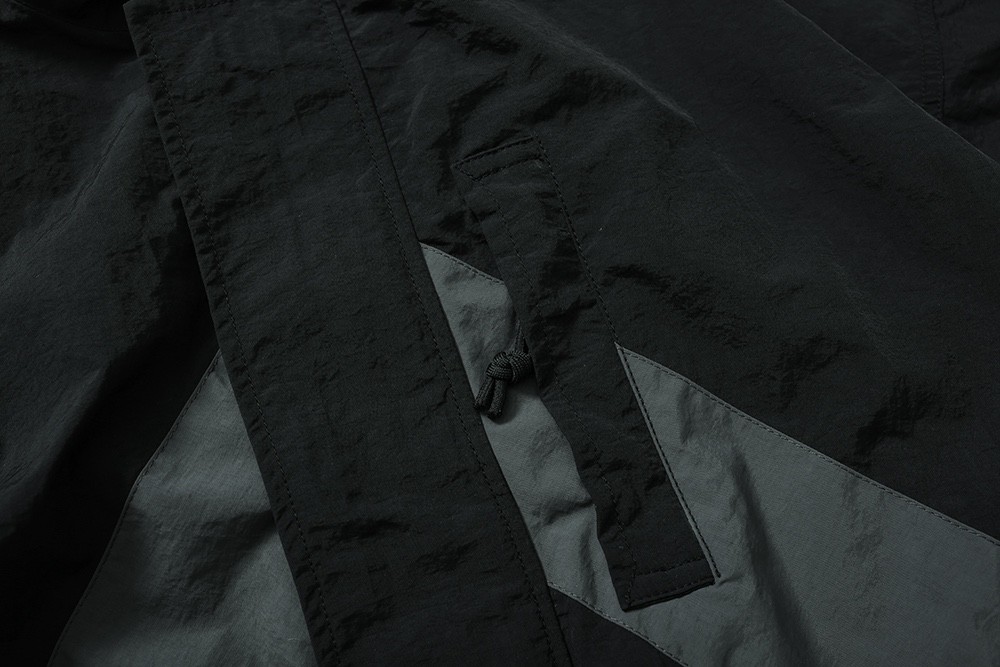 714#MADNESS 拼色宽松风衣 夹克 长袖 外套 秋冬 男女同款 灰色 黑色