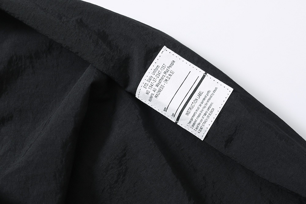 714#MADNESS 拼色宽松风衣 夹克 长袖 外套 秋冬 男女同款 灰色 黑色