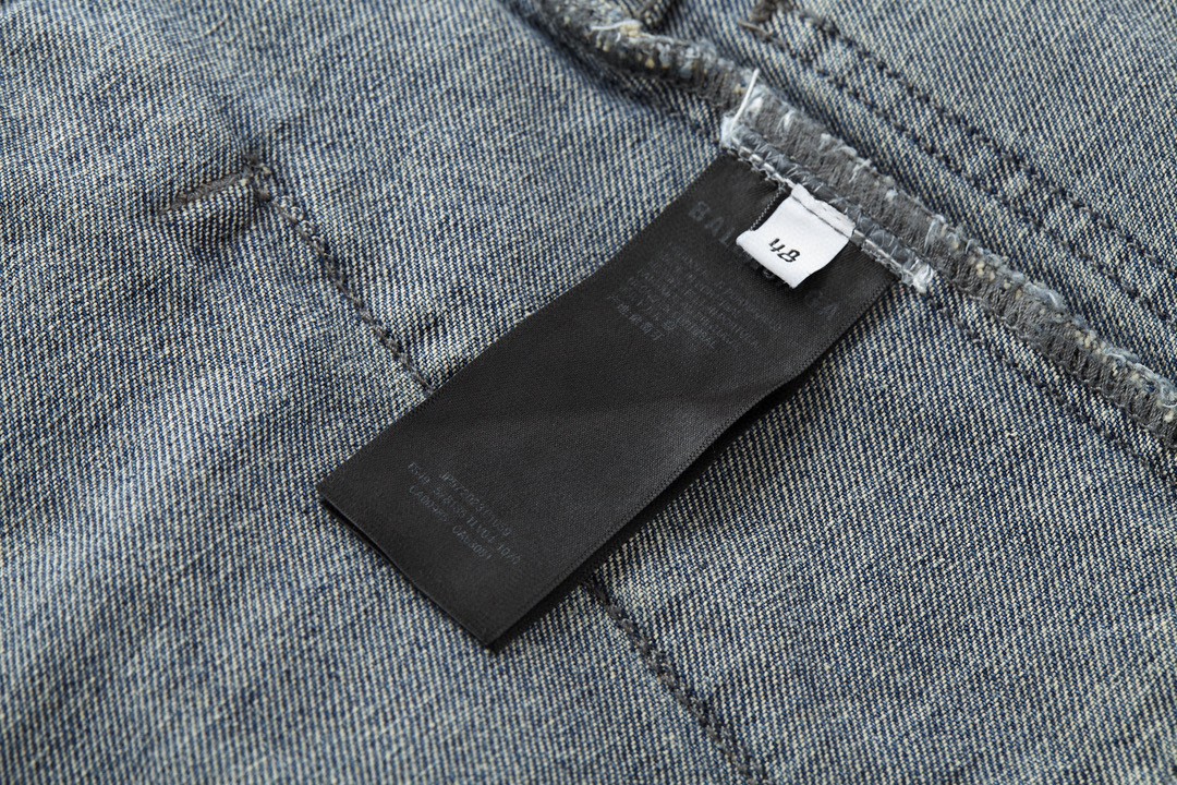 Balenciaga 巴黎世家 做旧裤型单排扣口袋翻领牛仔外套 牛仔衣 夹克 秋冬 蓝色 767943TNW654445