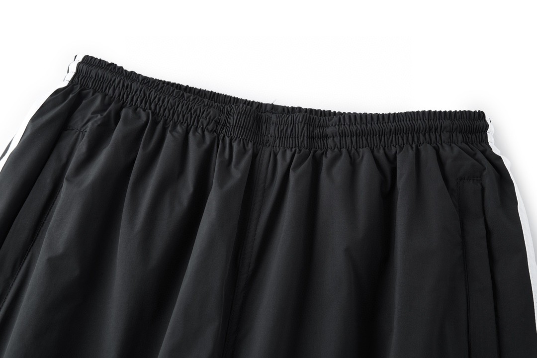 Balenciaga 巴黎世家 adidas originals 联名款 SS22 Logo印花条纹边运动裤 长裤 休闲裤 男款 黑色 