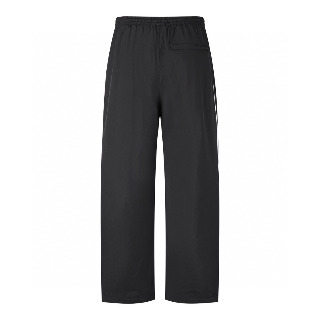 Balenciaga 巴黎世家 adidas originals 联名款 SS22 Logo印花条纹边运动裤 长裤 休闲裤 男款 黑色 