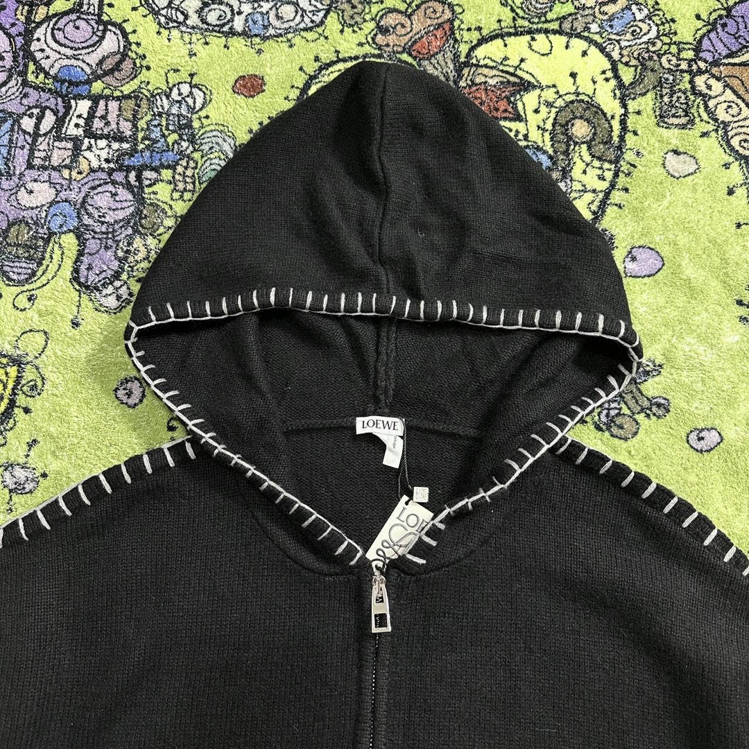 Loewe 罗意威 纯色明线拉链毛衣 开衫 秋冬 黑色 