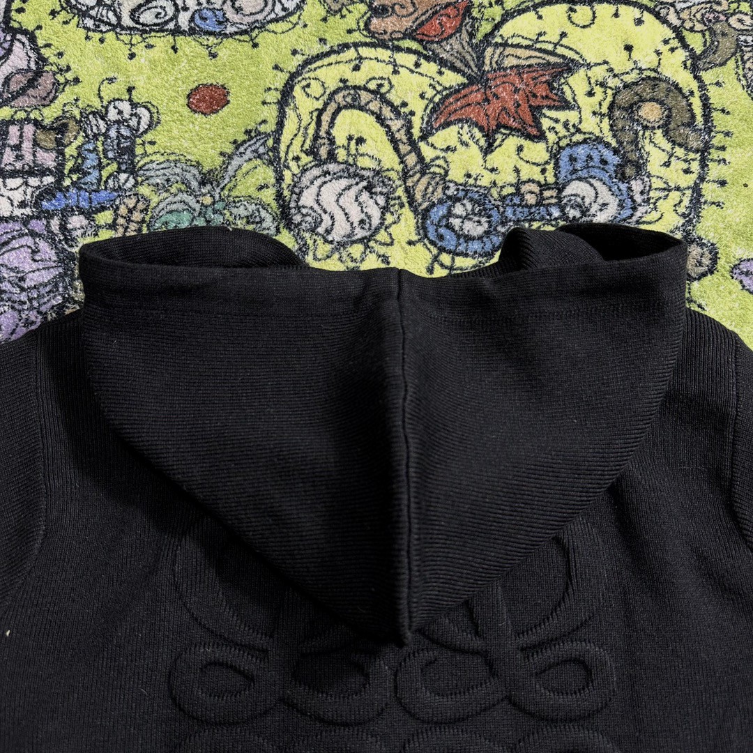 Loewe 罗意威 纯色后背浮雕抽绳连帽卫衣 开衫 短款 秋冬 黑色 S359Y16K42-2100