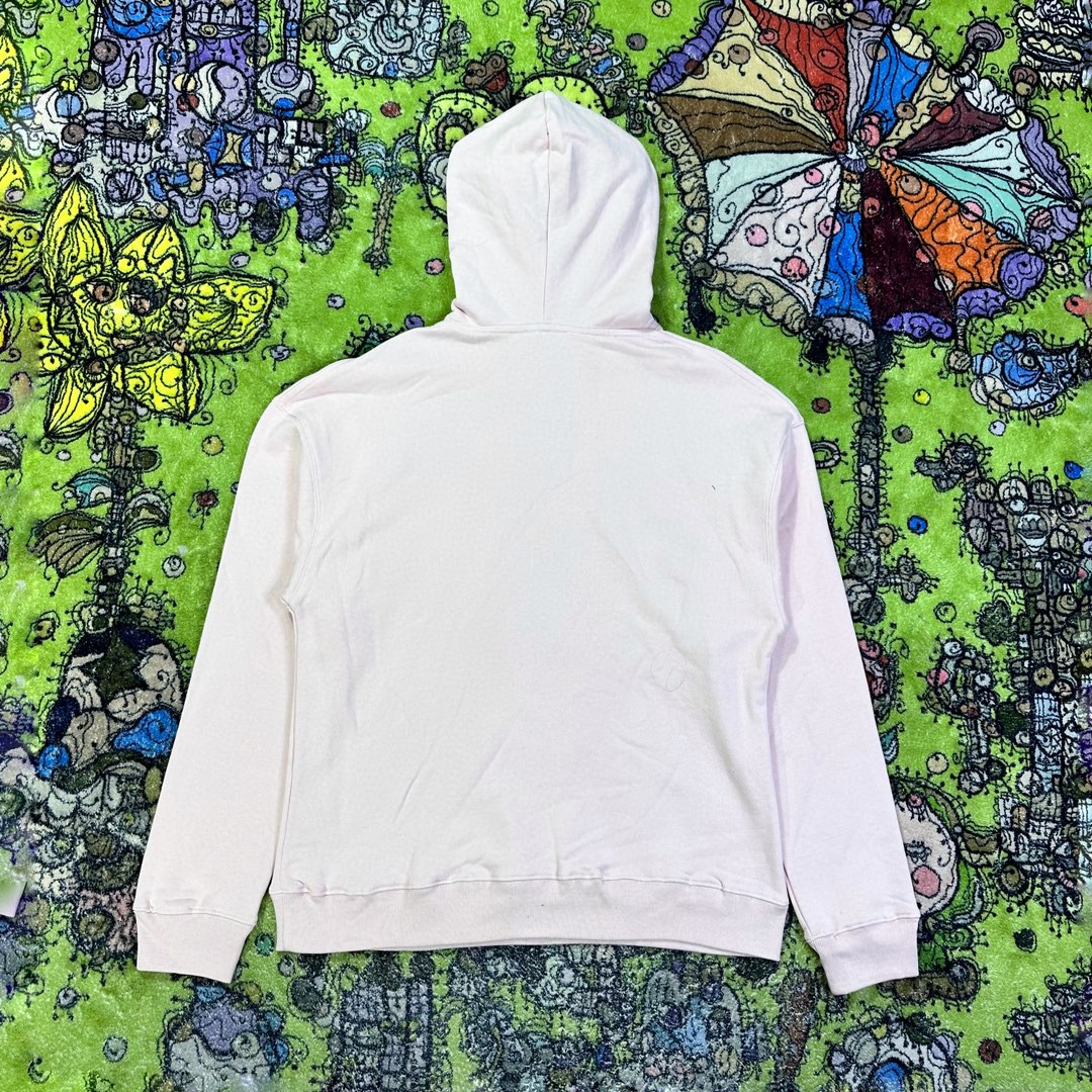 Loewe 罗意威 哈尔的移动城堡 联名款 小火焰刺绣拼皮口袋抽绳连帽卫衣 卫衣 秋冬 粉色 HB44Y24X04-2060