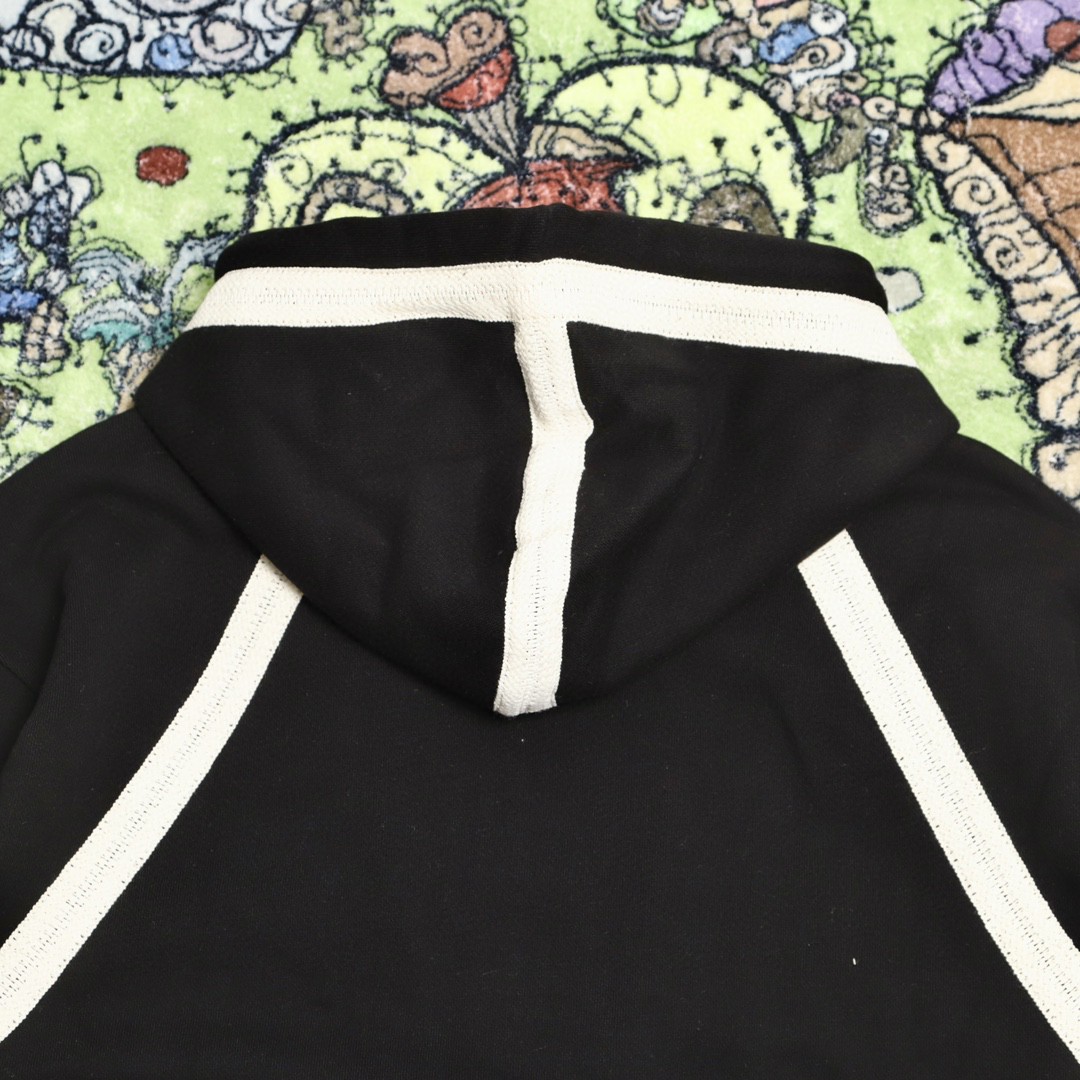 Loewe 罗意威 刺绣图案拉链连帽卫衣 卫衣 秋冬 黑色