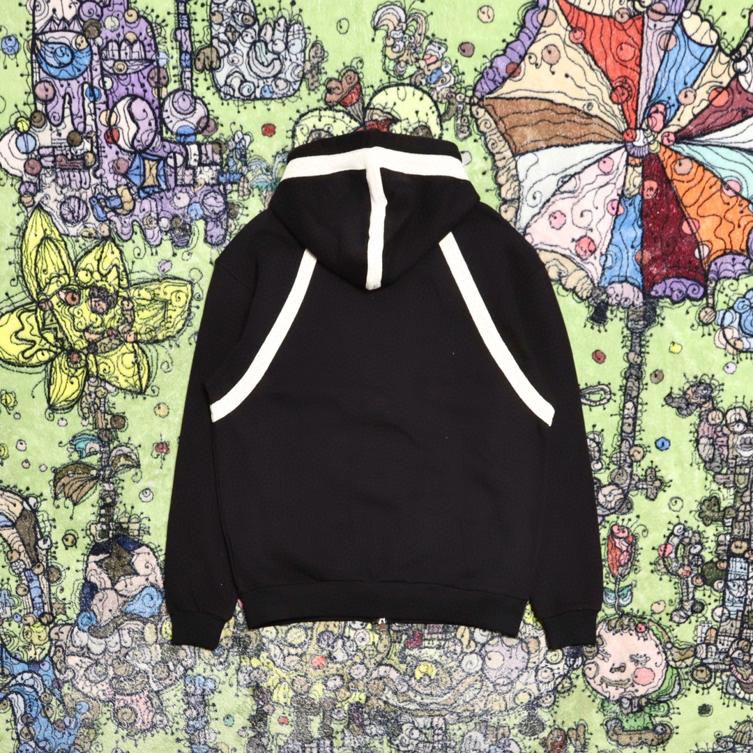 Loewe 罗意威 刺绣图案拉链连帽卫衣 卫衣 秋冬 黑色