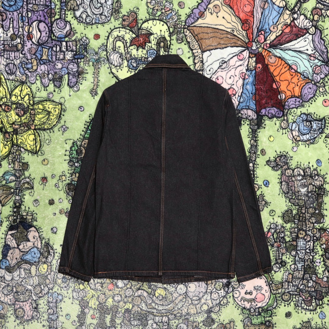 Loewe 罗意威 胸口皮口袋印花牛仔外套 衬衫 牛仔衣 长袖 秋冬 黑色