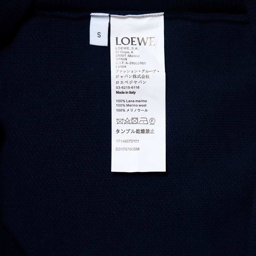 Loewe 罗意威 纯色爱心图案毛衣 羊毛衫 圆领 长袖 秋冬 蓝色 H526Y14KCJ-5110