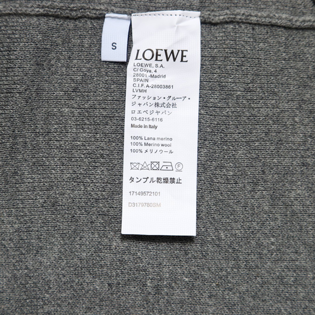 Loewe 罗意威 纯色爱心图案毛衣 羊毛衫 圆领 长袖 秋冬 麻灰色 