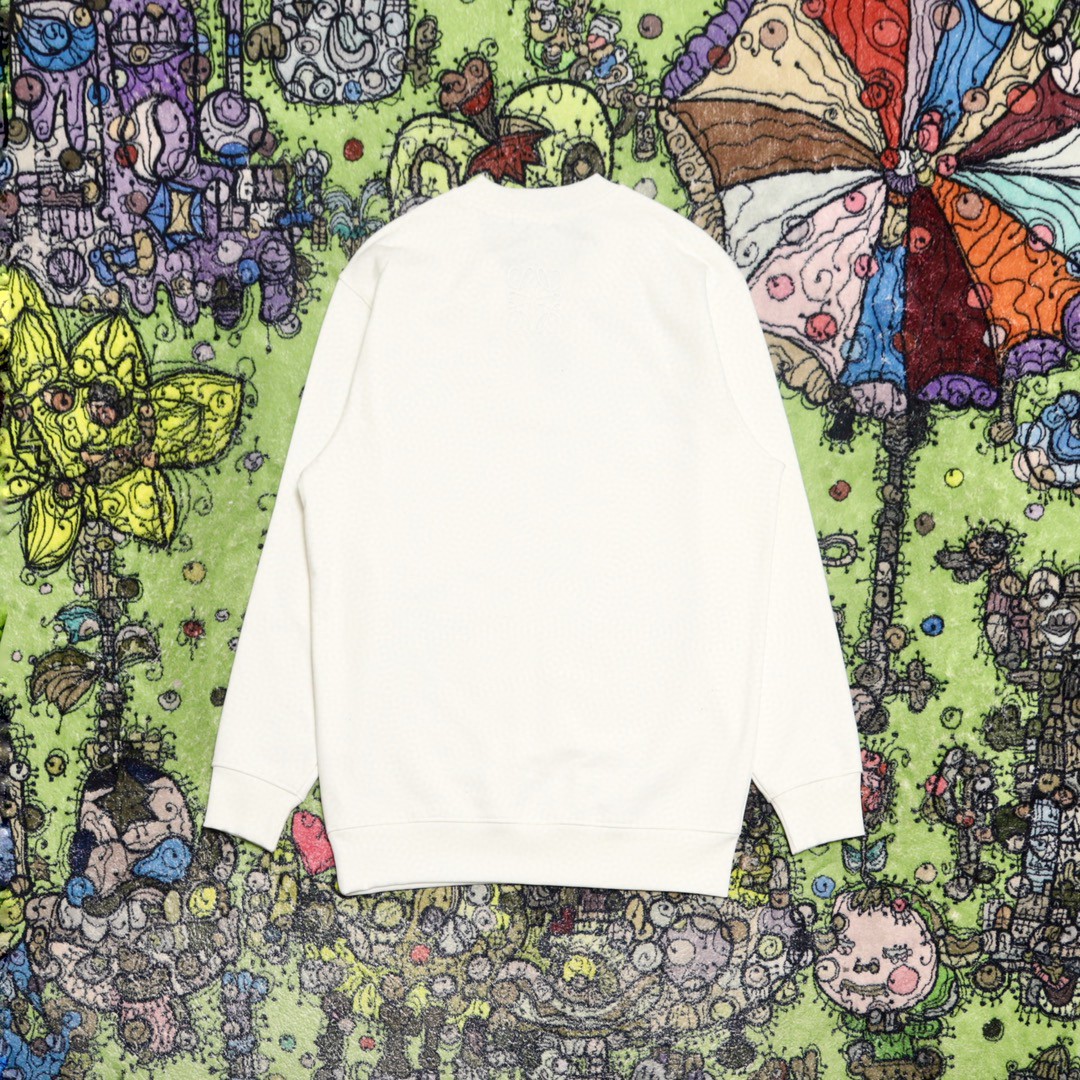 Loewe 罗意威 胸口字母印花卫衣 圆领 长袖 秋冬 白色