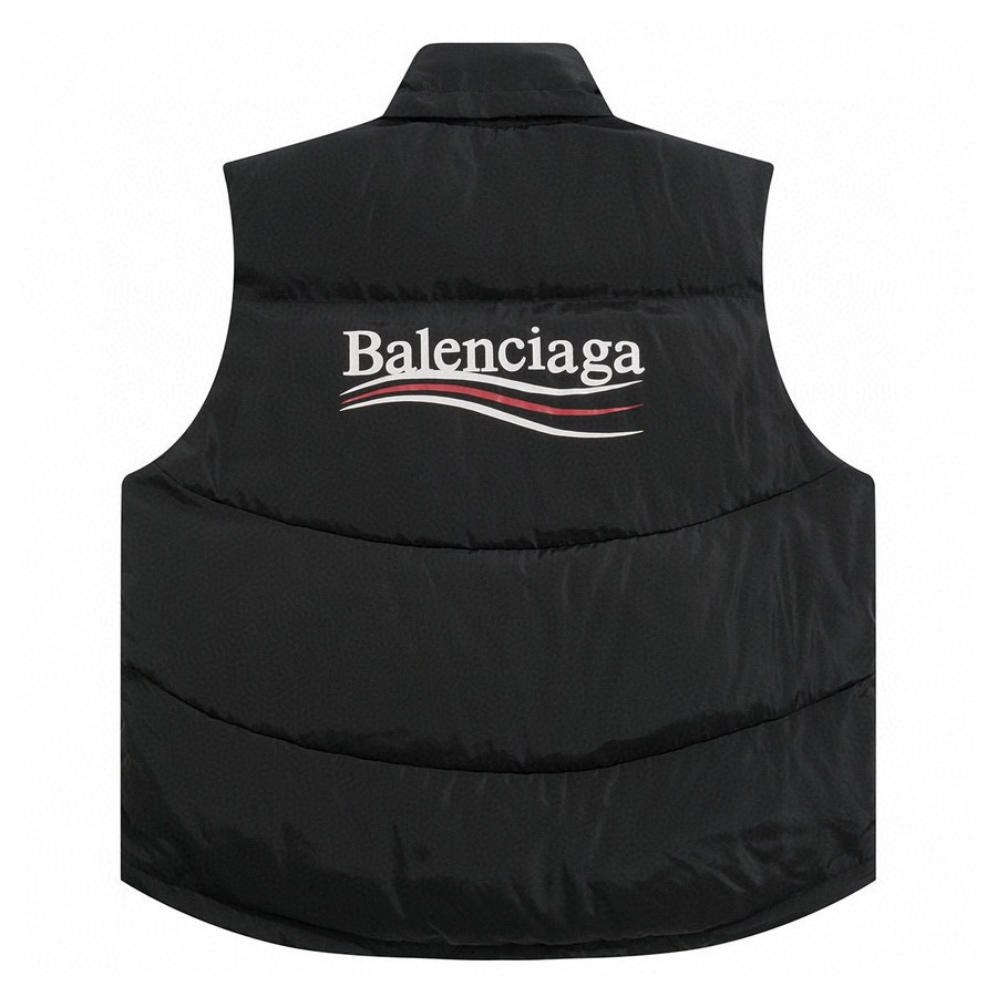 Balenciaga 巴黎世家 字母logo印花立领马甲 羽绒服 外套 保暖 黑色 762769TYD361000