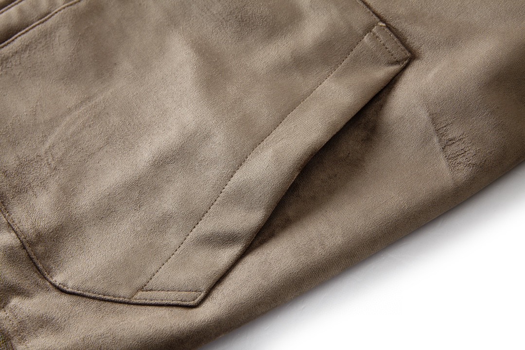 DIOR 迪奥 拼色袖翻领拉链牛皮夹克 麂皮 外套 长袖 秋冬款 棕色 383L419C0686-C188