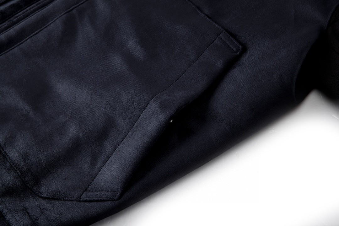 DIOR 迪奥 纯色翻领拉链牛皮夹克 麂皮 外套 长袖 秋冬款 煤炭