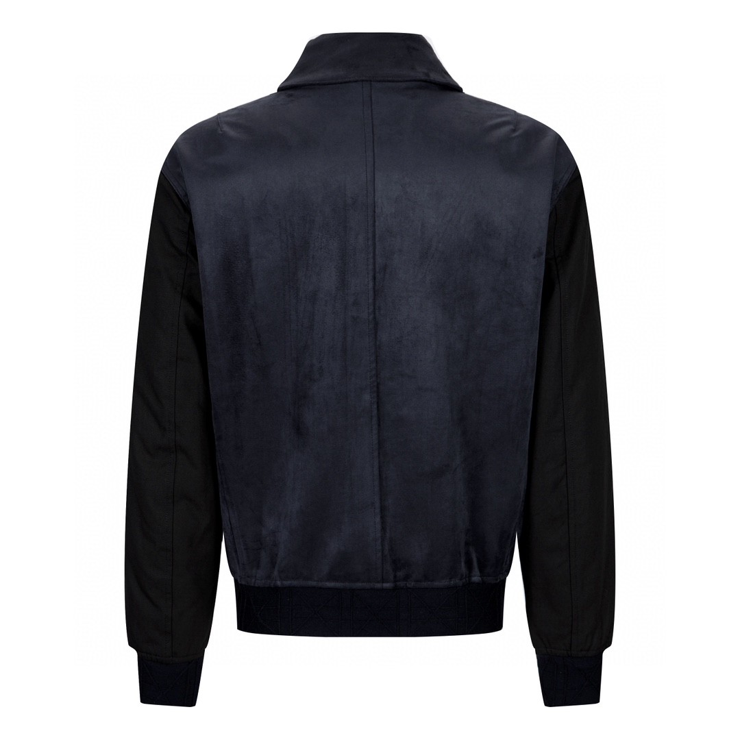 DIOR 迪奥 纯色翻领拉链牛皮夹克 麂皮 外套 长袖 秋冬款 煤炭