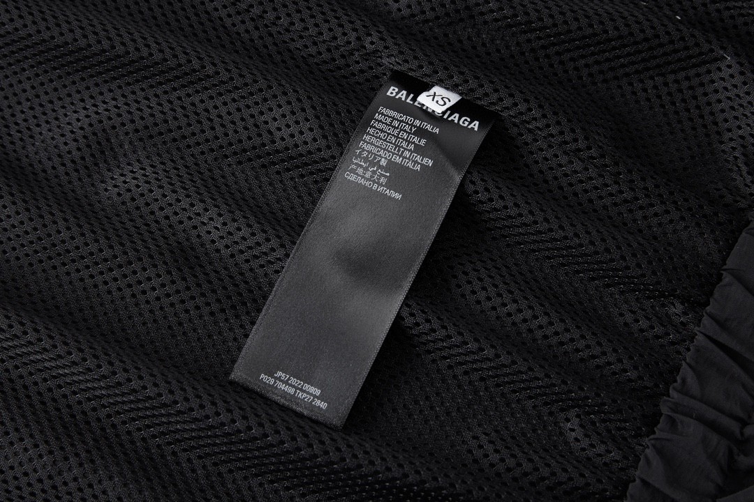 Balenciaga 巴黎世家 拼色刺绣字母图案休闲长袖运动衣 夹克 外套 黑色 763436TNQ251000