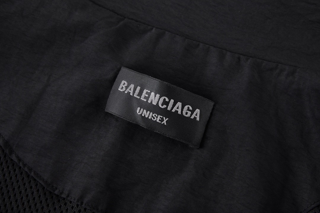 Balenciaga 巴黎世家 拼色刺绣字母图案休闲长袖运动衣 夹克 外套 黑色 763436TNQ251000