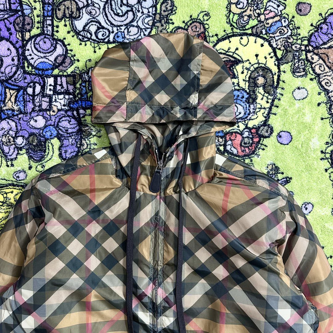 Burberry 巴宝莉 经典格纹图案连帽夹克 棉服 外套 长袖 秋冬款 棕色 8063689_#_A7168