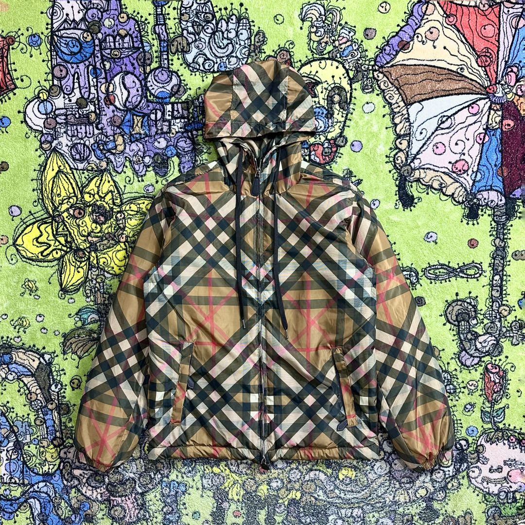 Burberry 巴宝莉 经典格纹图案连帽夹克 棉服 外套 长袖 秋冬款 棕色 8063689_#_A7168