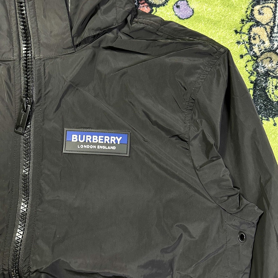 Burberry 巴宝莉 纯色字母徽标连帽冲锋衣 夹克 外套 长袖 秋冬款 黑色