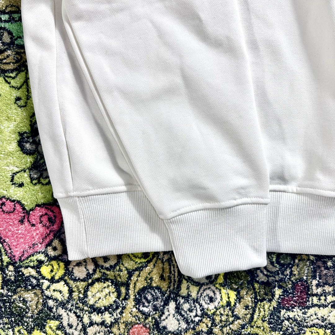 Balenciaga 巴黎世家 水钻字母logo图案 圆领卫衣 长袖 秋冬 男女同款 白色