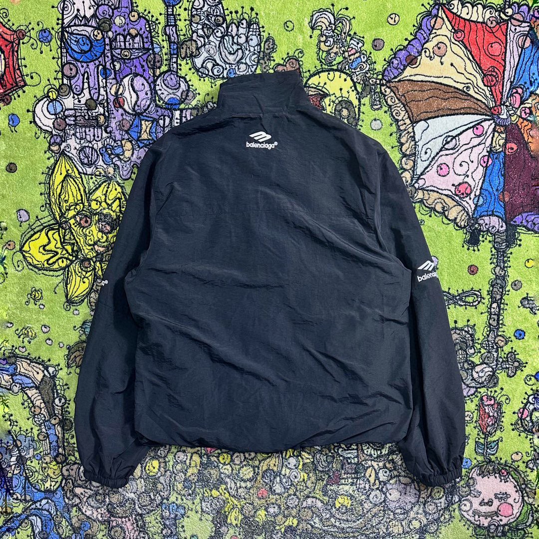 Balenciaga 巴黎世家 拼色刺绣图案 立领运动夹克 秋季 长袖 外套 黑色 763436TNQ251000