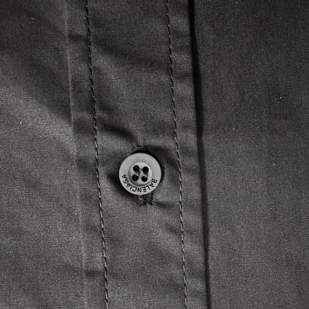 Balenciaga 巴黎世家 纯色字母logo印花 衬衫 长袖 秋冬 黑色