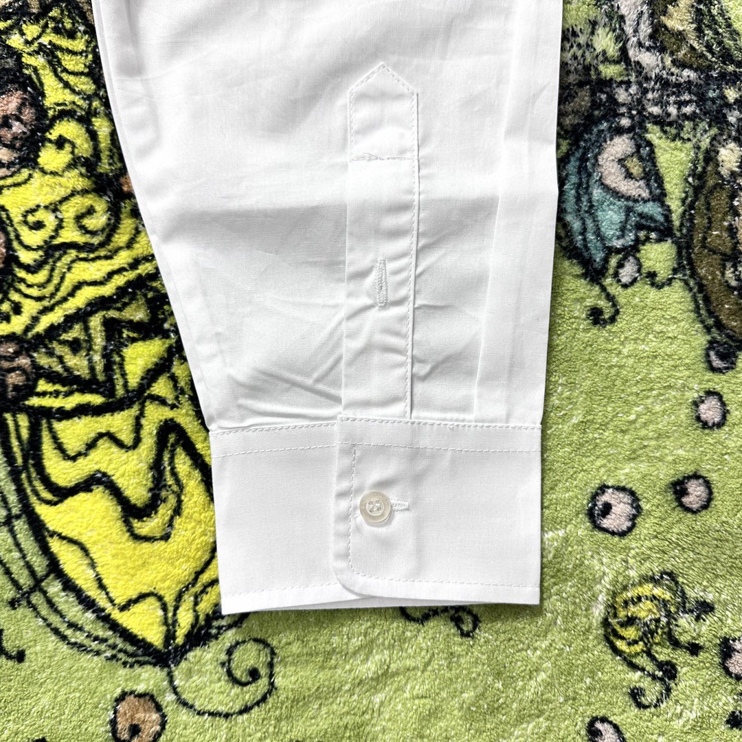 Balenciaga 巴黎世家 纯色字母logo印花 衬衫 长袖 秋冬 白色 768966TNM609000