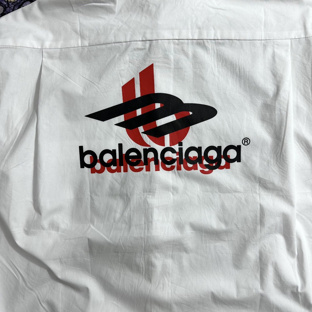 Balenciaga 巴黎世家 纯色字母logo印花 衬衫 长袖 秋冬 白色 768966TNM609000