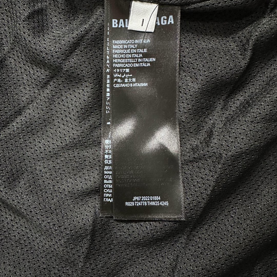 Balenciaga 巴黎世家 背后字母logo印花 连帽夹克 冲锋衣 外套 秋冬 黑色 725275TYD361000