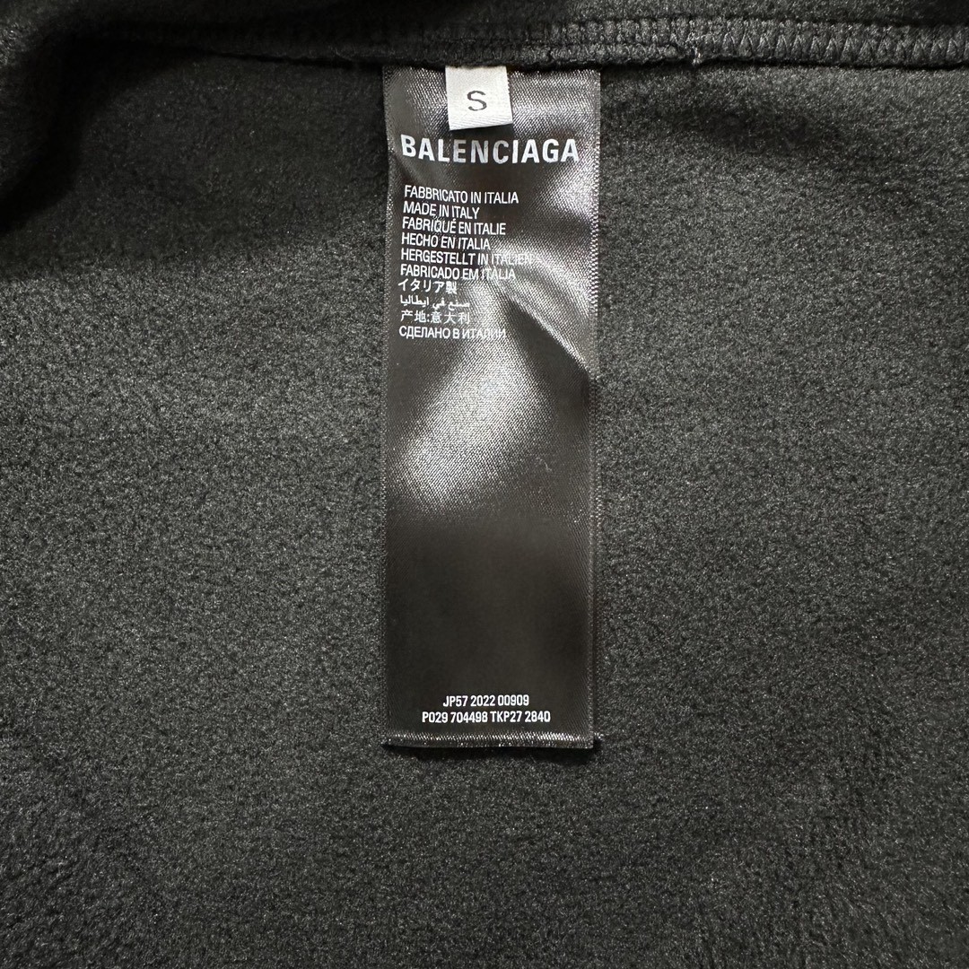 Balenciaga 巴黎世家 字母徽标刺绣摇粒绒圆领卫衣 长袖 秋冬 男女同款 黑色 697975TPVK51069